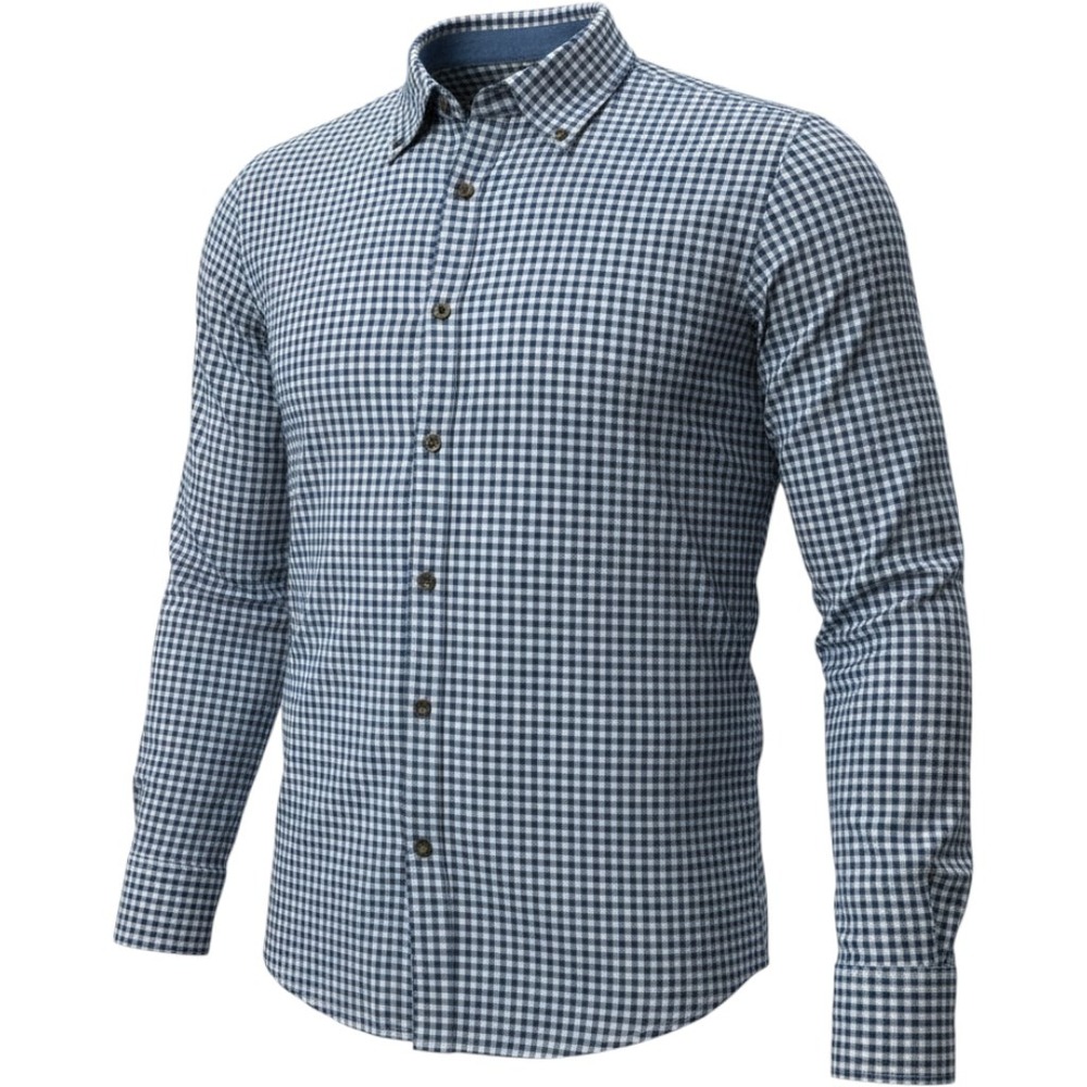 Fat Face Mens Large Tall Navy Blue Gingham Check Long Sleeve Button Down Shirt